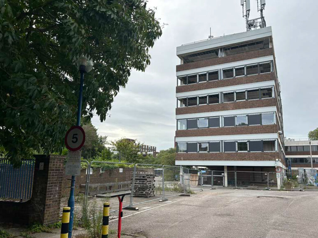 Current view of the site from Causton Road